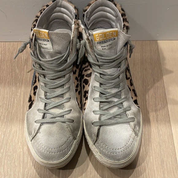 Women's Slide Leopard Print Calf Hair High Top Sneakers size 39 - Picture 3 of 16